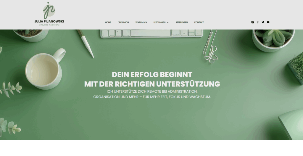 Projekt: Website für Julia Pijanowski – Virtuelle Assistenz mit Herz