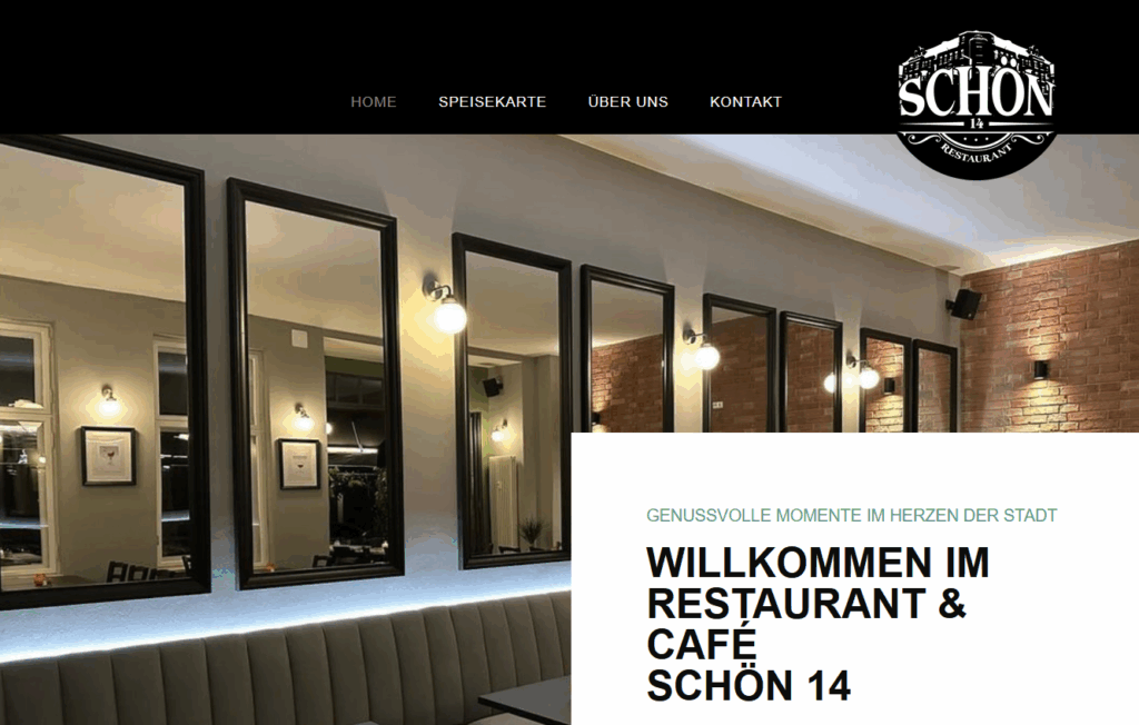Projekt: Webdesign für Restaurant & Café Schön 14 – Genuss trifft Design
