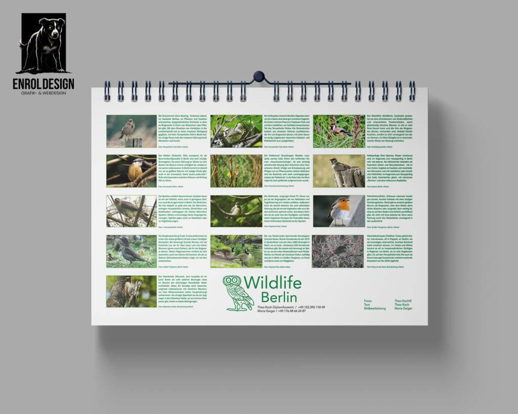 Wildlife Berlin Kalender 2025 – Berlin wild und wunderschön