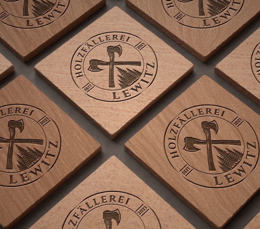 🌲 Projekt: Logo-Design für Holzfällerei Lewitz – Authentisch. Rustikal. Auf den Punkt.